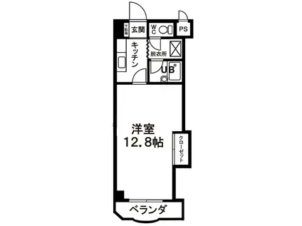 グラーベ.I(1K/3階)の間取り写真