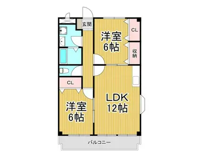 フリーダム武庫の里2(2LDK/1階)の間取り写真