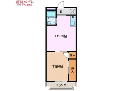 アークビレッジB棟(1LDK/1階)の間取り写真