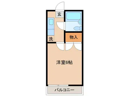 サンリバー(1K/2階)の間取り写真