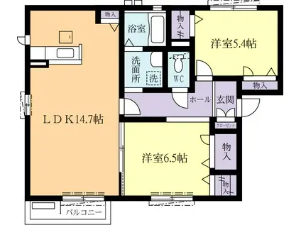 CHATSWOOD B(2LDK/2階)の間取り写真