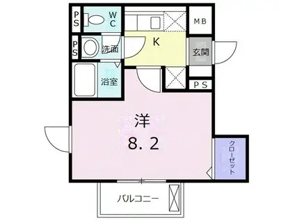 レジデンス小石川(1K/1階)の間取り写真