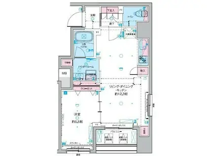 ジェノヴィア東神田グリーンヴェール(1LDK/8階)の間取り写真