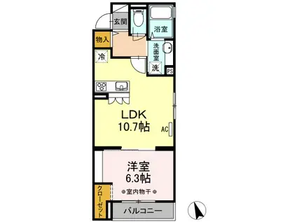 レジデンス葛西2(1LDK/3階)の間取り写真