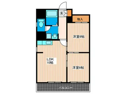 三筋マンション(2LDK/2階)の間取り写真