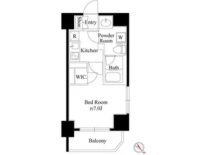 トレステラレジデンス押上(1K/2階)の間取り写真