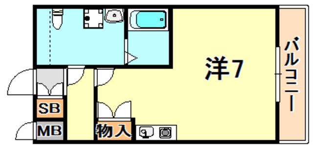 アロハマリーナ(ワンルーム/3階)の間取り写真
