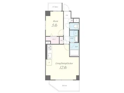 WHILE椿(1LDK/4階)の間取り写真