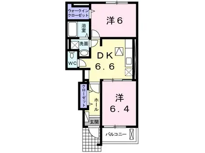 モーニング・グローリー(2DK/1階)の間取り写真