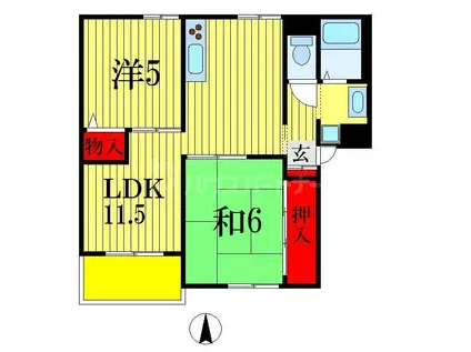 第4ラフィーネ(2LDK/2階)の間取り写真