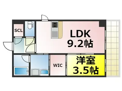 アスヴェル阿波座BLUE EARTH(1LDK/11階)の間取り写真