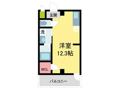 ELEGANTE宝塚(ワンルーム/2階)の間取り写真