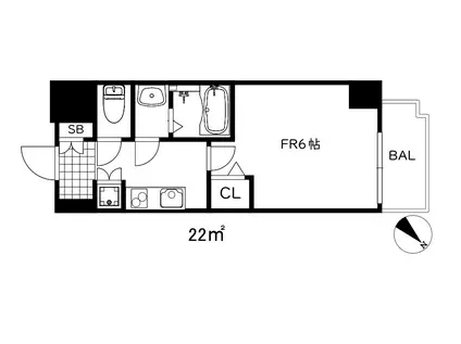 ワールドアイ神戸ウエスト(1K/3階)の間取り写真