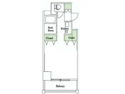 グリーンホーム東京(ワンルーム/7階)の間取り写真