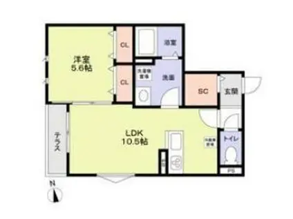 CASA LUCIDA(1LDK/3階)の間取り写真