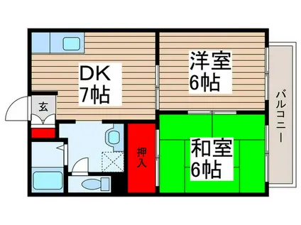 サファイアパレス(2DK/2階)の間取り写真