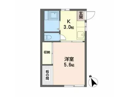 タウンコーポKN(1K/2階)の間取り写真