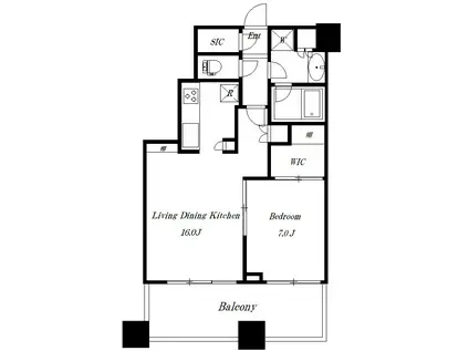 芝浦アイランド ケープタワー(1LDK/4階)の間取り写真