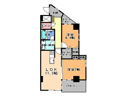 VERDE陽東(2LDK/9階)の間取り写真