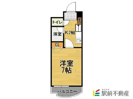 アルファコートIII(1K/6階)の間取り写真