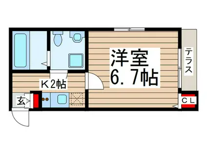 フォルビテッツア(1K/1階)の間取り写真