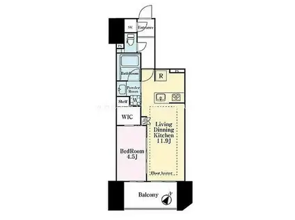 プレシス南林間グラーレ(1LDK/4階)の間取り写真