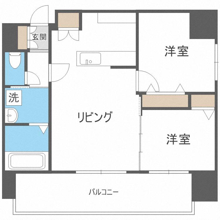 エクレール(2LDK/6階)の間取り写真