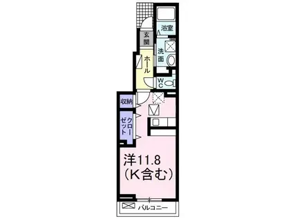 メゾンクレア(ワンルーム/1階)の間取り写真