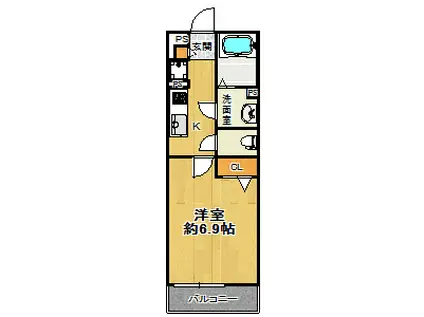 リブリ・グラーデ塚本(1K/2階)の間取り写真