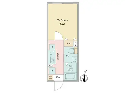 LIVEFLAT恵比寿 ライブフラット恵比寿(1K/1階)の間取り写真