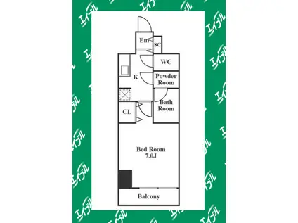 IARIM吹上(1K/9階)の間取り写真