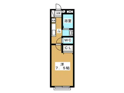 ECHO BELL(1K/2階)の間取り写真