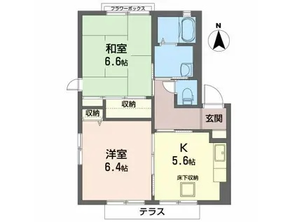 カーサリブレドゥ(2K/1階)の間取り写真