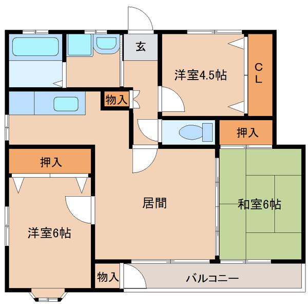 サンコーポラス(3LDK/4階)の間取り写真