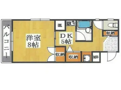 ピュア大久保(1DK/4階)の間取り写真