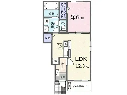 グリーン ローリエ(1LDK/1階)の間取り写真