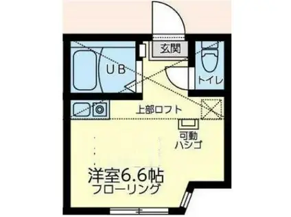 ユナイト屏風浦バジリカータ(ワンルーム/2階)の間取り写真
