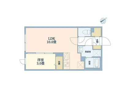 ウェルスクエア洗足(1LDK/1階)の間取り写真