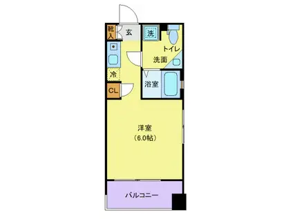 クレジデンス神谷町(ワンルーム/3階)の間取り写真