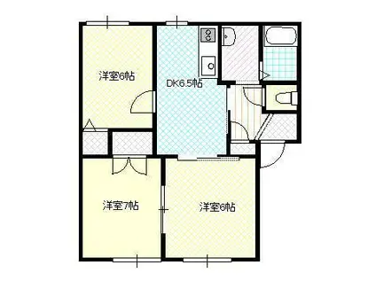 ラフォーレHARADA(3DK/1階)の間取り写真