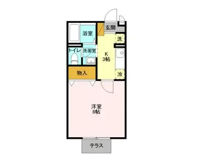 ビューラーみゆき(1K/1階)の間取り写真