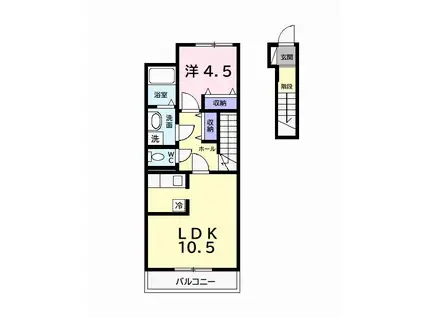プレジャー(1LDK/2階)の間取り写真