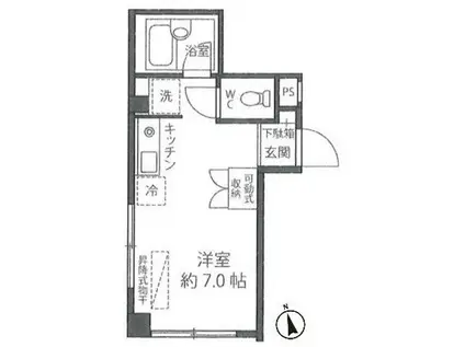 坂本ビル(ワンルーム/3階)の間取り写真