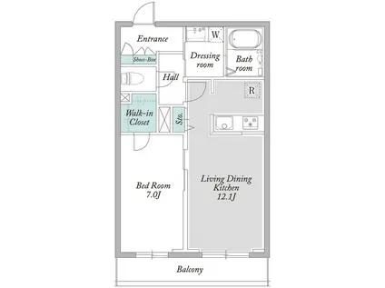 BEREO狛江(1LDK/2階)の間取り写真