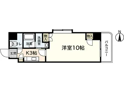 エイトバレー鈴が台(1K/2階)の間取り写真