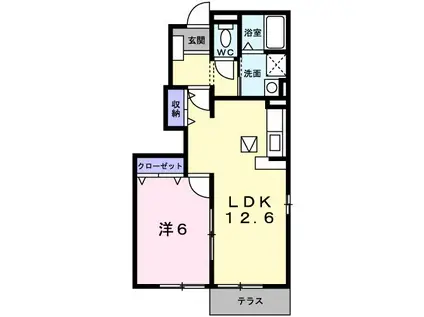 グラン・リジェールIII(1LDK/1階)の間取り写真