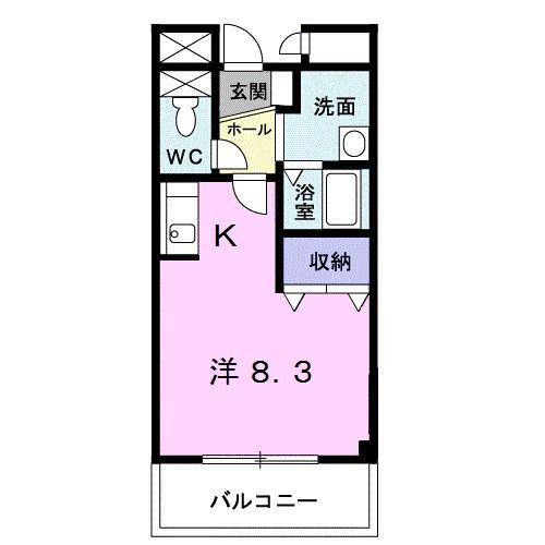 エルハイム西町(ワンルーム/3階)の間取り写真