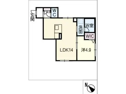 AMETHYST(1LDK/1階)の間取り写真