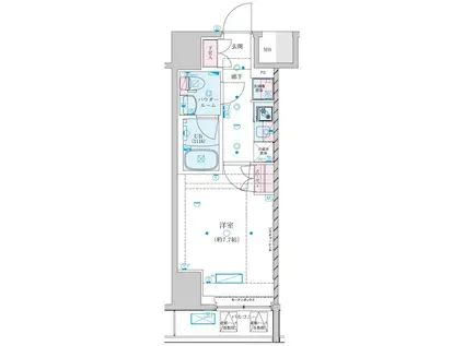 ジェノヴィア川崎7(1K/6階)の間取り写真