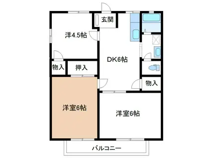 富士塚ハイツ(3DK/2階)の間取り写真